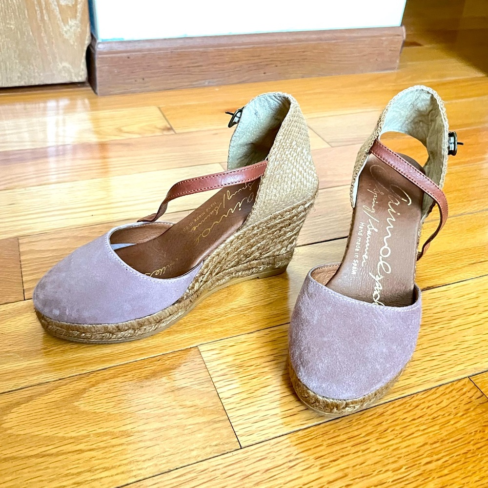 Gaimo Spanish Suede Leather Espadrilles Size 5 Rose